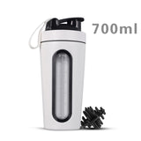 700m/28OZ Stainless Steel Shaker Bottle with Whisk Ball