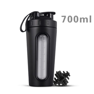700m/28OZ Stainless Steel Shaker Bottle with Whisk Ball