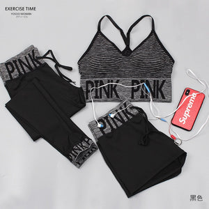 Sport Set Women Bra+Yoga Pants+Shorts