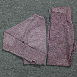 2pcs/set Vital Women Sport Suit Top + High Waist