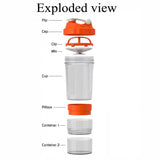 Creative Protein Powder Shaker Bottle Powerful Leakproof